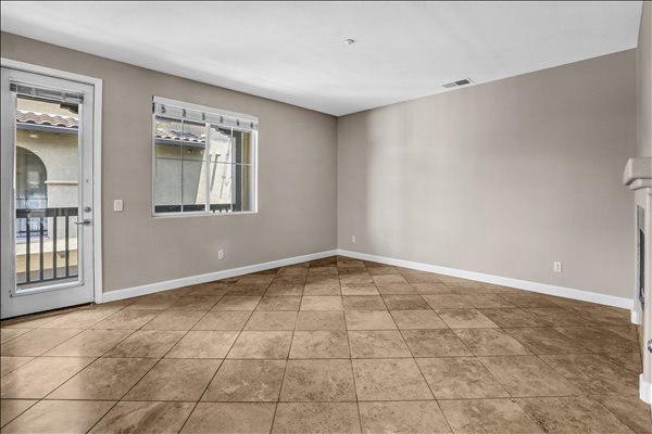 Empty living room before staging